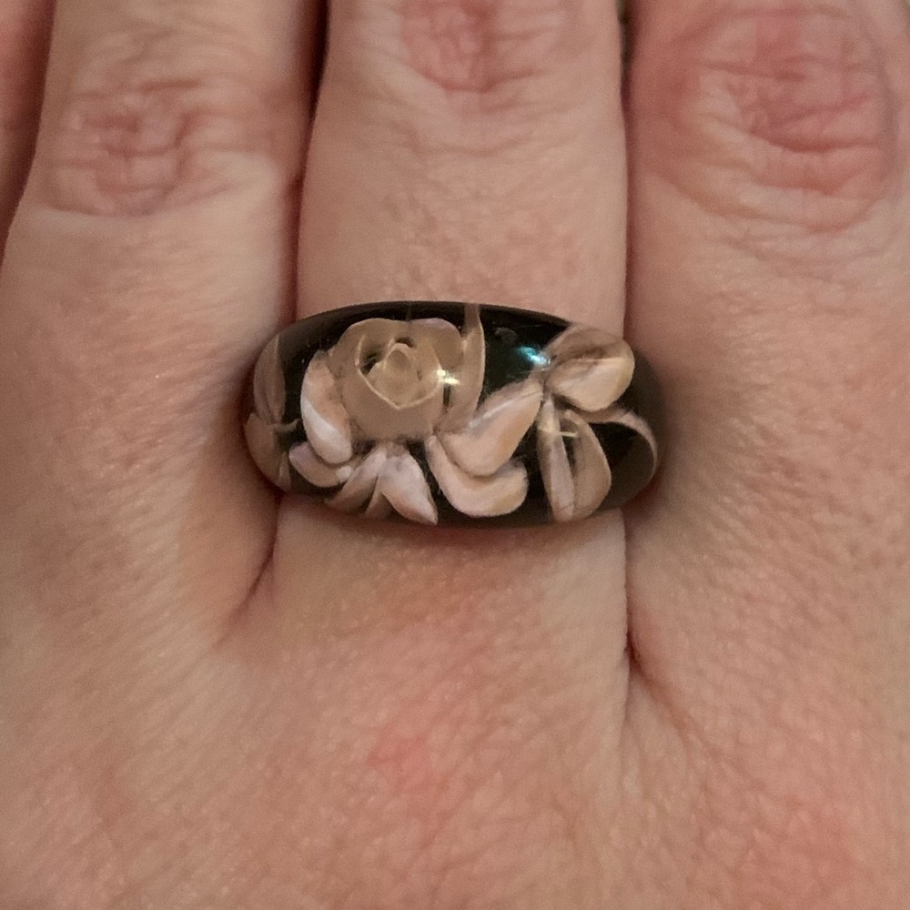 Lane Bryant Rose Ring Brown and Pink